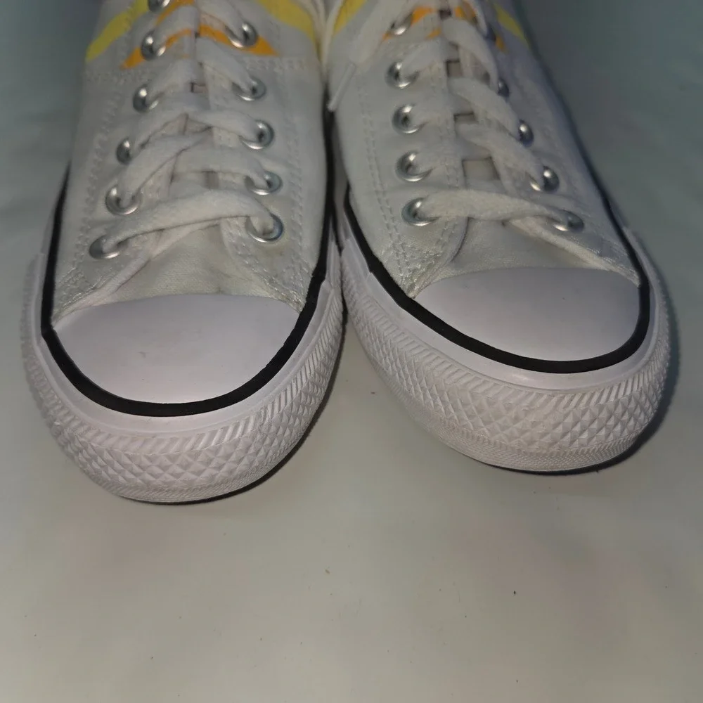 Converse Chuck Taylor‎ All Star Low Canvas Shoes White Rainbow Stripe Women 8.5 - Picture 11 of 12